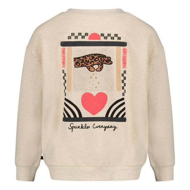 Jubel , Sweater met backprint relaxed fit - City Chic - Offwhite melange