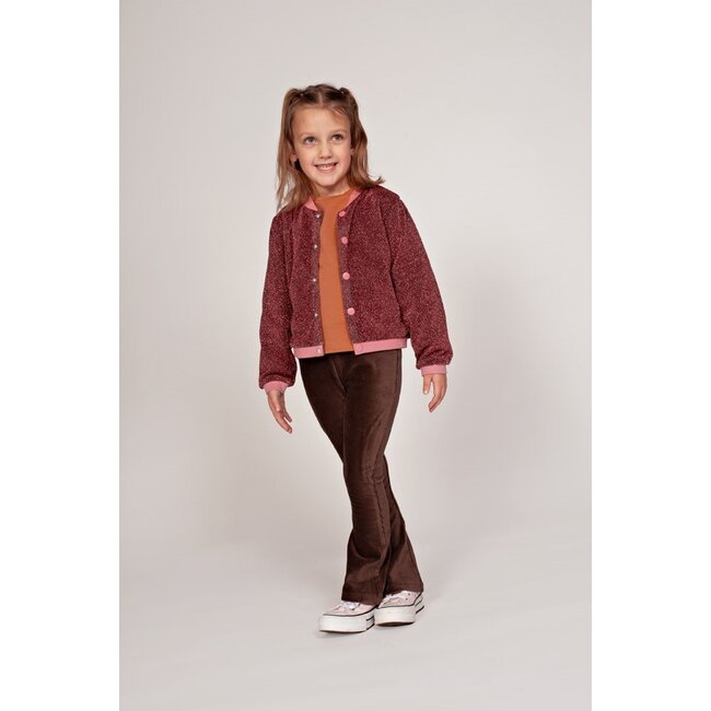 Jubel , Flared broek velours rib - City Chic - Bruin
