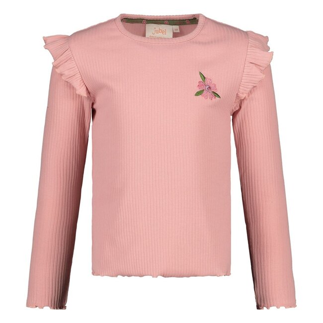 Jubel , Longsleeve rib - Moon Flowers - l.Roze