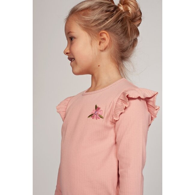 Jubel , Longsleeve rib - Moon Flowers - l.Roze