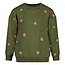 Jubel , Sweater met borduursels - Moon Flowers - Olijf