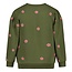 Jubel , Sweater met borduursels - Moon Flowers - Olijf
