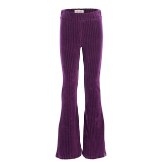 LOOXS REVOLUTION LOOXS, Little velvet flare pants - Eggplant