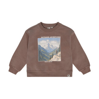 Daily7 Daily7, Oversized Sweater Print - Brown, Almond Brown