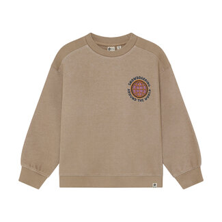 Daily7 Daily7, Oversized Sweater Backprint - Brown, Plaza Taupe