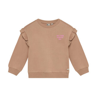 Daily7 Daily7, Sweater Backprint Ruffle - Brown, Affogat