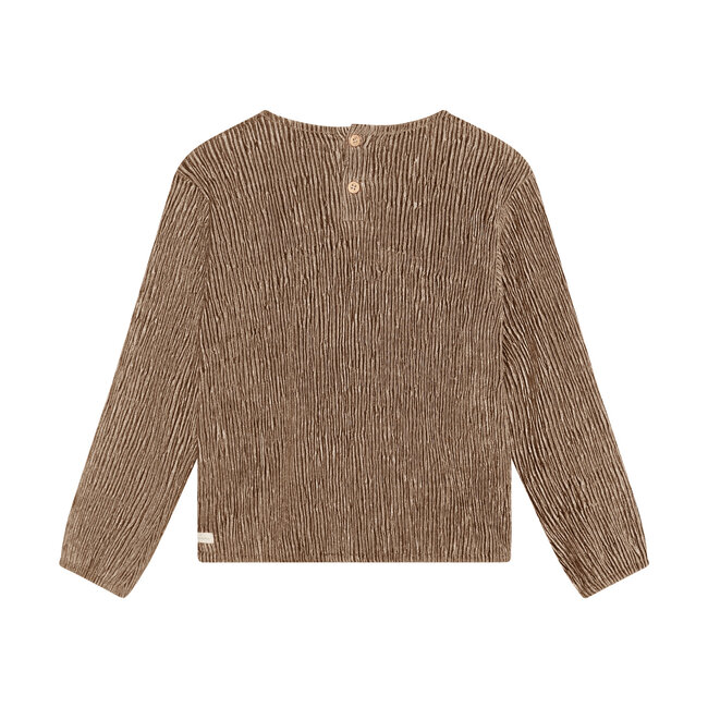 Daily7, T-shirt Longsleeve Velvet - Brown, Affogat