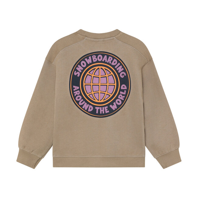 Daily7, Oversized Sweater Backprint - Brown, Plaza Taupe