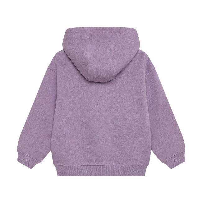 Daily7, Oversized Hoodie Chest Print - Purple, Purple Melange