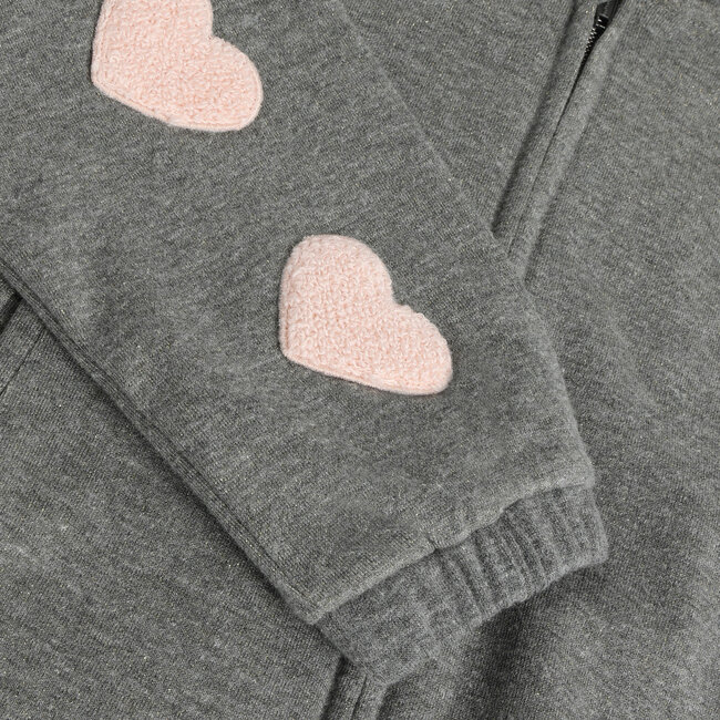 Daily7, Bomber Jacket Heart - Grey, Mid Grey Melange