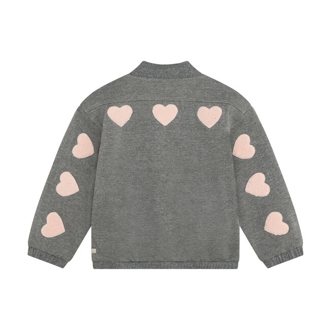 Daily7, Bomber Jacket Heart - Grey, Mid Grey Melange