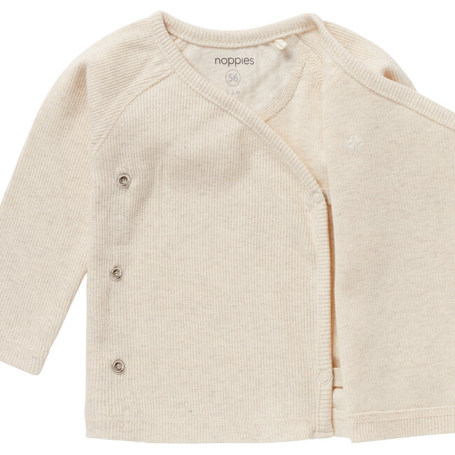 Noppies,  U Tee Overlap LS Rib Nanyuki -  Oatmeal Melange