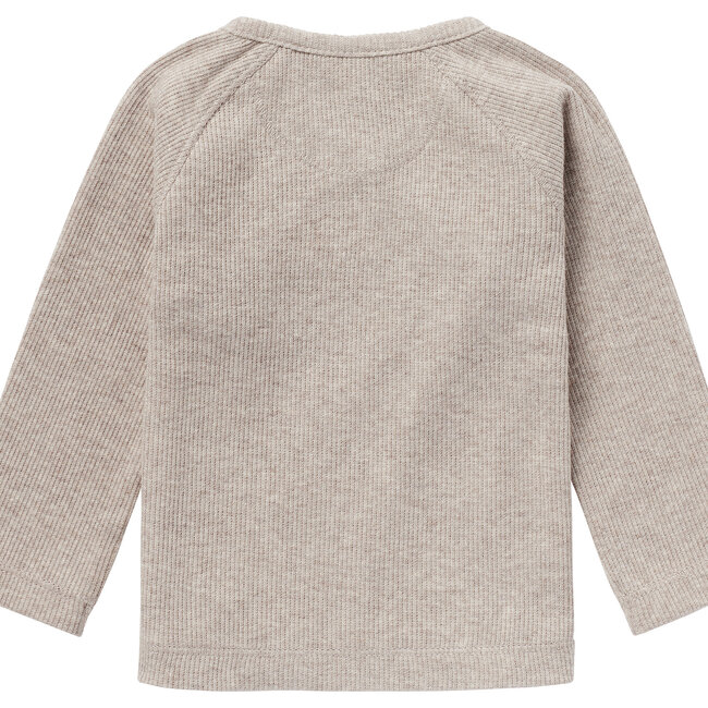 Noppies,  U Tee Overlap LS Rib Nanyuki -  Taupe Melange