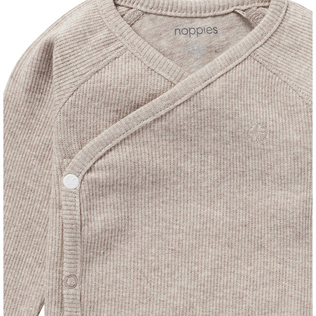Noppies,  U Tee Overlap LS Rib Nanyuki -  Taupe Melange
