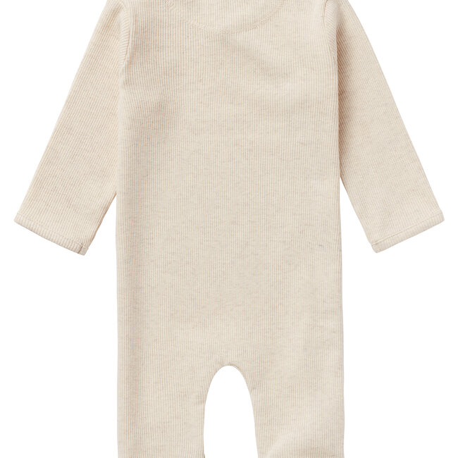 Noppies,  U Playsuit LS Rib Nevis -  Oatmeal Melange