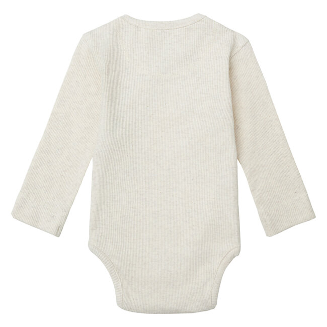 Noppies,  U Romper rib Nino LS -  Oatmeal Melange