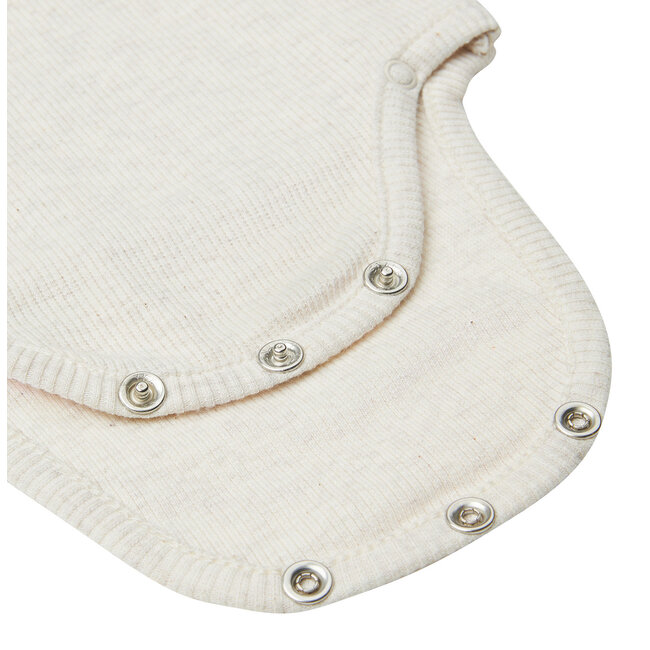 Noppies,  U Romper rib Nino LS -  Oatmeal Melange