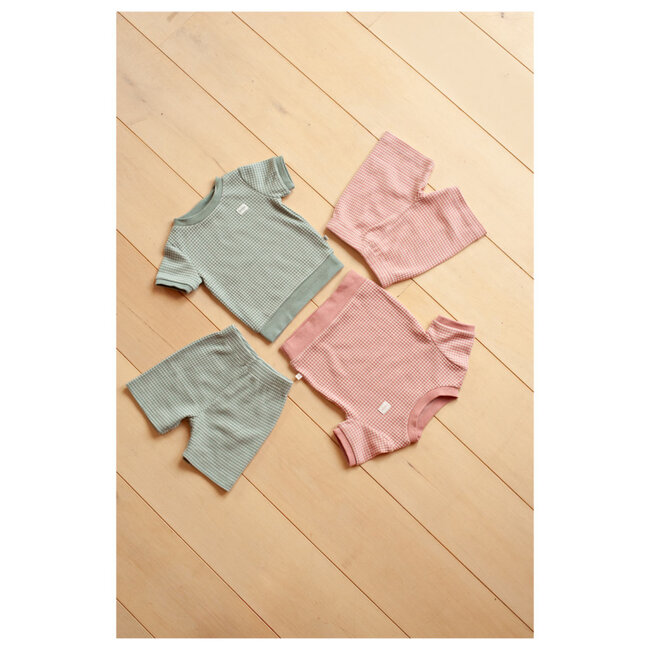 Feetje shortama wafel - Summer Special mauve