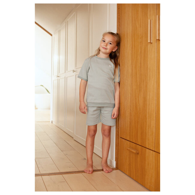 Feetje shortama wafel - Summer Special zeegroen