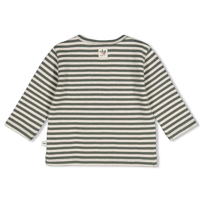 Feetje , Longsleeve rib met streep - Wiggle and Waddle - Groen