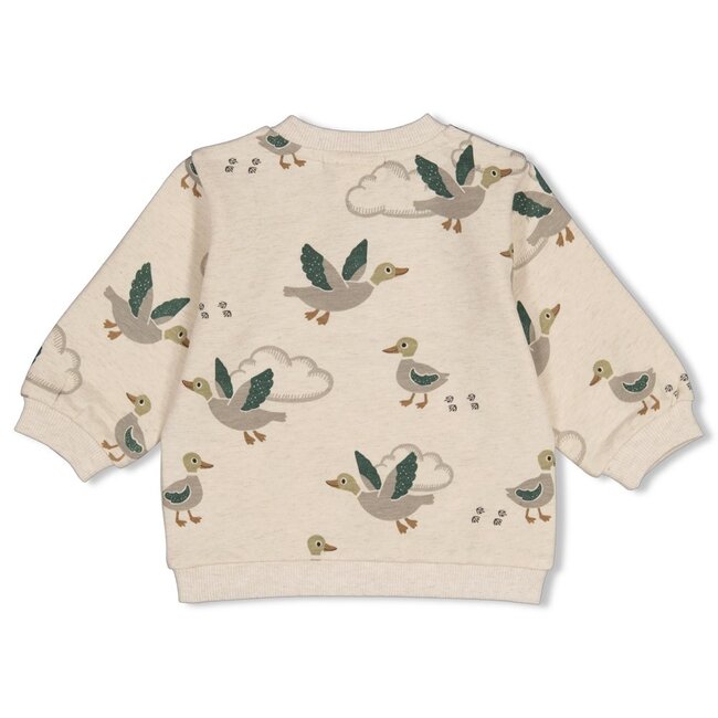 Feetje , Sweater AOP - Wiggle and Waddle - Offwhite melange