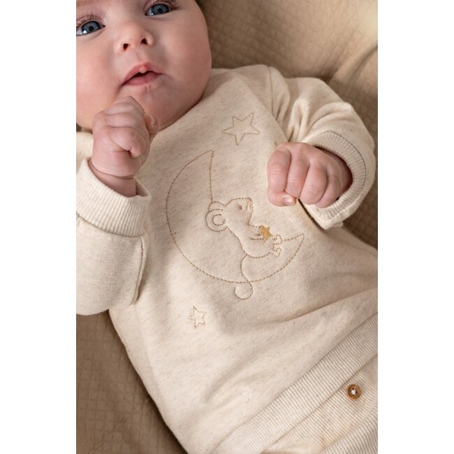 Feetje , Broek rib - Over the Moon for You - Offwhite melange