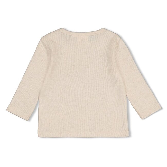 Feetje , Longsleeve rib - Over the Moon for You - Offwhite melange
