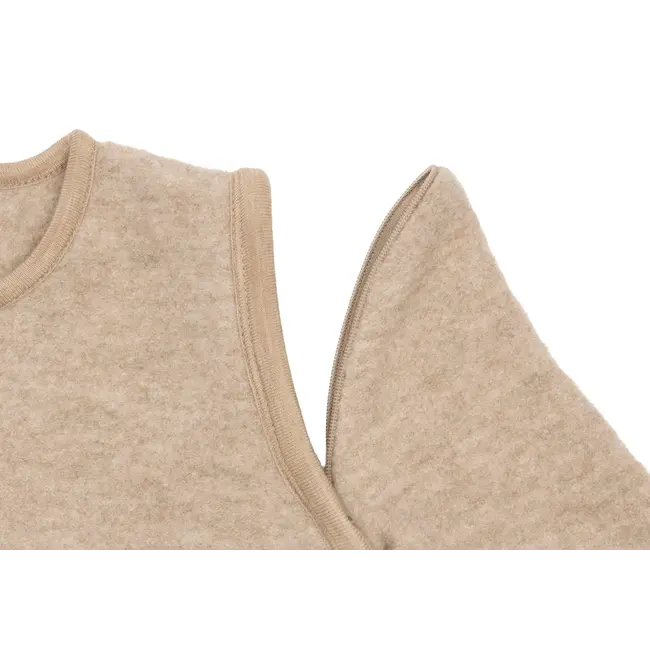 Slaapzak met afritsbare mouw Rond - Merino Wol Felted - Naturel