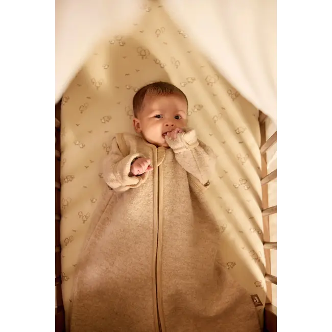 Slaapzak met afritsbare mouw Rond - Merino Wol Felted - Naturel