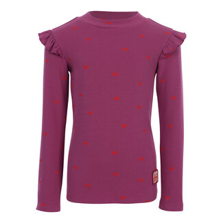 LOOXS REVOLUTION LOOXS, Little heart rib t-shirt - VIOLET HEART