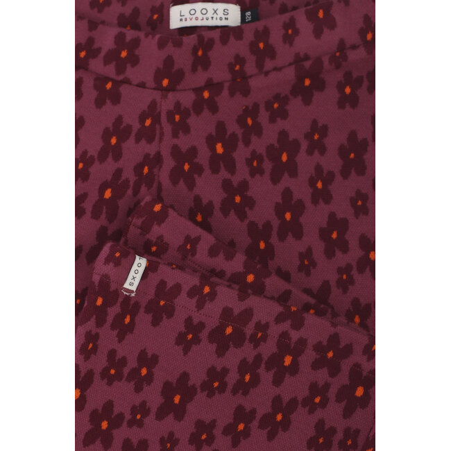 LOOXS, Little jacquard flare pants - Festive Flower
