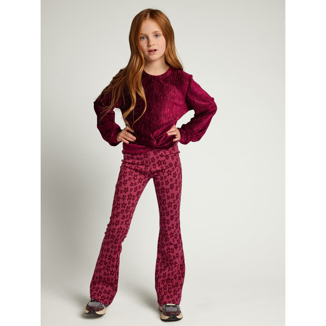 LOOXS, Little jacquard flare pants - Festive Flower