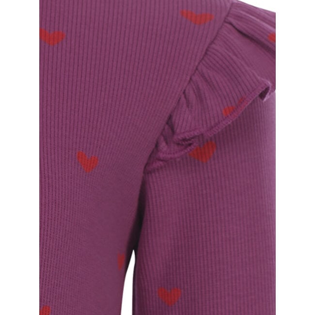 LOOXS, Little heart rib t-shirt - VIOLET HEART