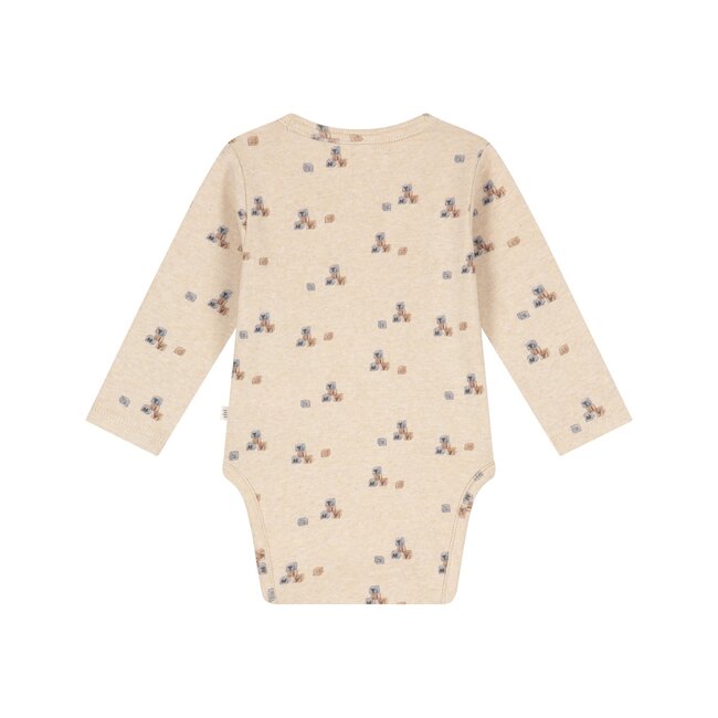 A Tiny Story,  baby romper long sleeve - Beige melange
