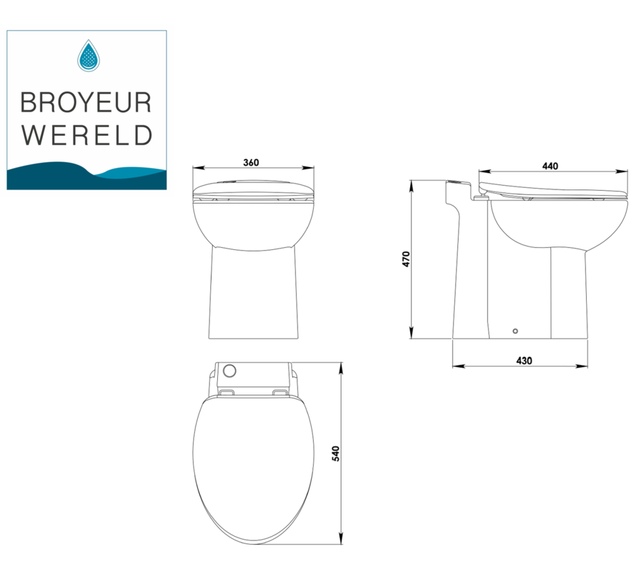 Broyeurtoilet Sani-Start dual flush