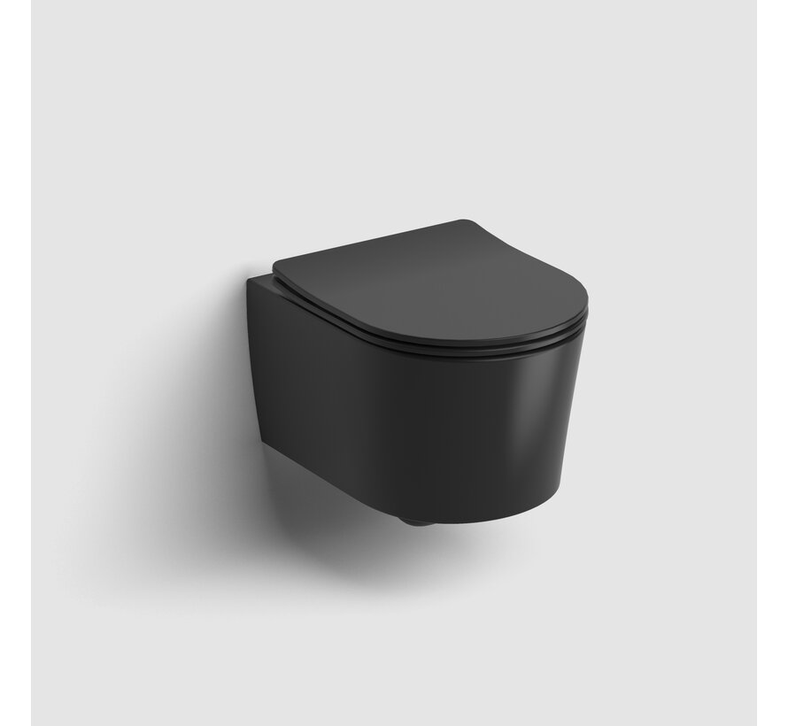 ORVIA hangend toilet + zitting mat zwart