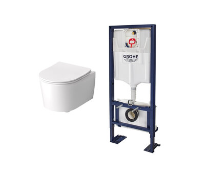 ORVIA ORVIA hangend toilet + zitting mat zwart