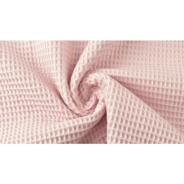 Basic Wafeldoek stof licht rose