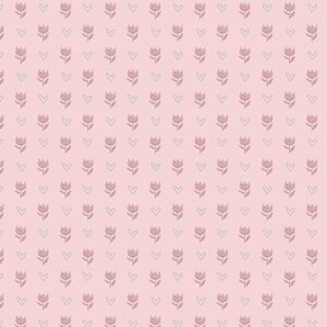  French terry bloemetje licht rose