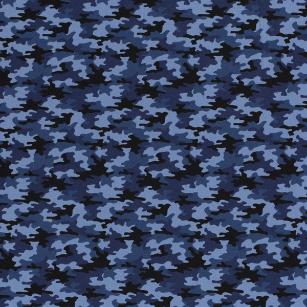 Tricot stof army blauw