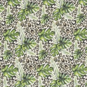  Mousseline stof met print van blaadjes