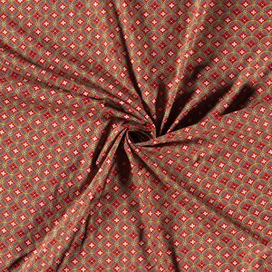  Popeline met abstracte print brique