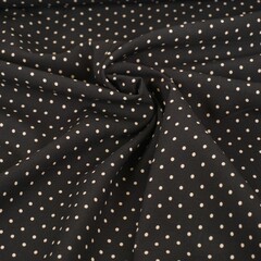  Stretch katoen zwart met beige stipje