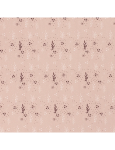  Tricot met blaadjes en sterretjes lichtroze