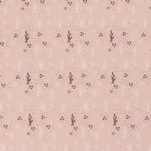  Tricot met blaadjes en sterretjes lichtroze