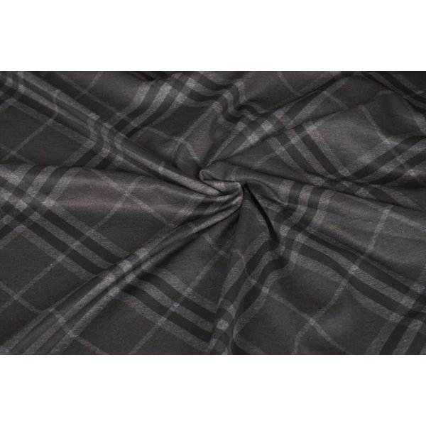 SALE Punta di Roma stof schuine ruit zwart