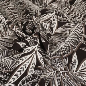  Crinkle Viscose grafisch blad taupe