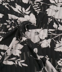  Chiffon semi transparant bloem zwart-wit