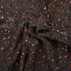  Chiffon met dierenprint in taupe