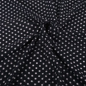  Chiffon donkerblauw met witte stippen